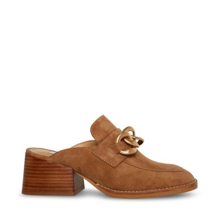 Brown Steve Madden Lorie Chestnut Suede Women's Mules | PH 3467TEN